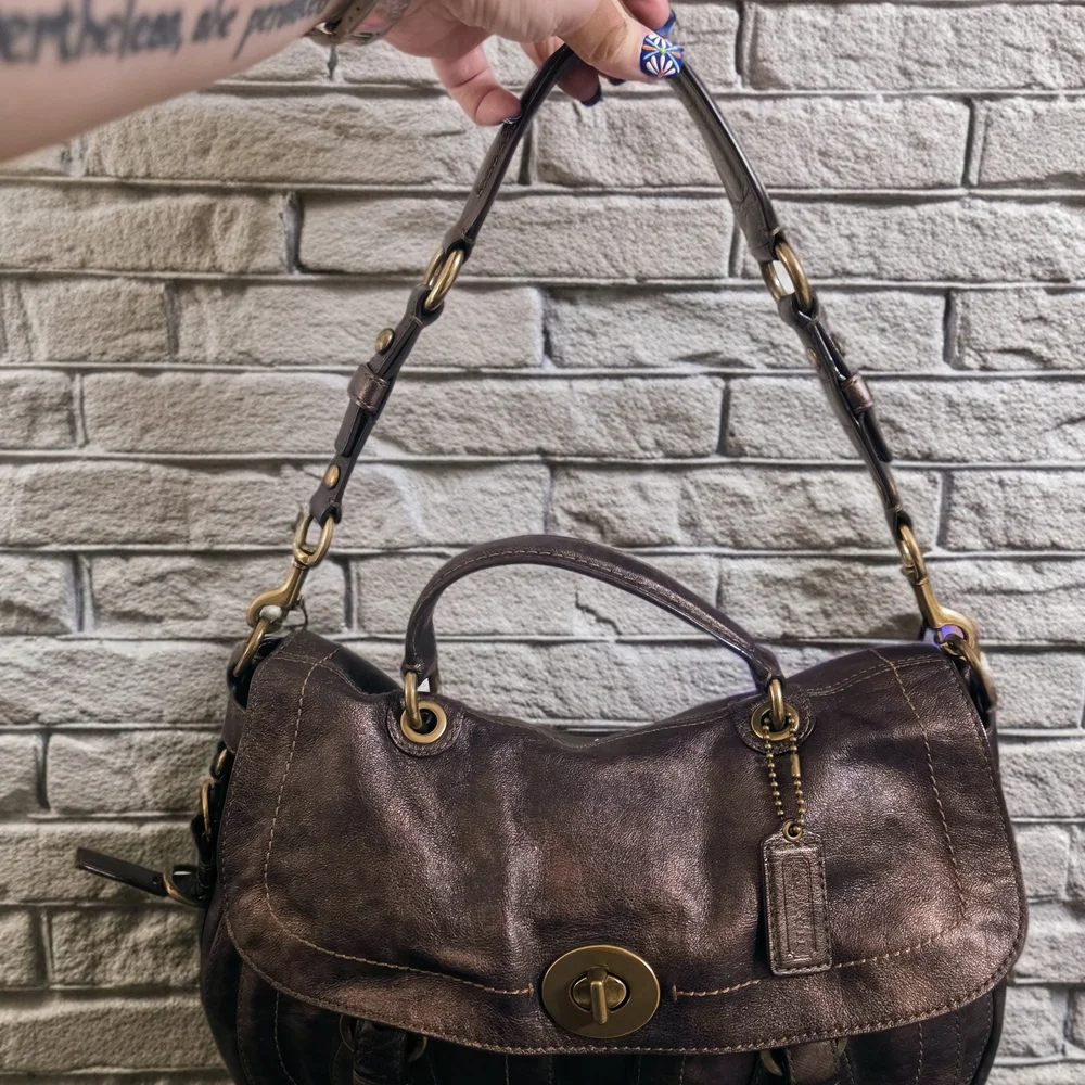 Coach Legacy GARCIA Top Handle Bronze Vecchetta Leather - Picture 1 of 7